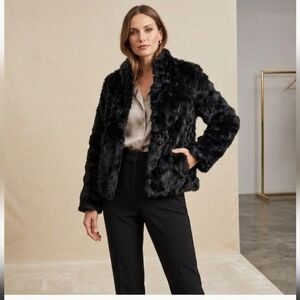 Faux fur cardigan small
